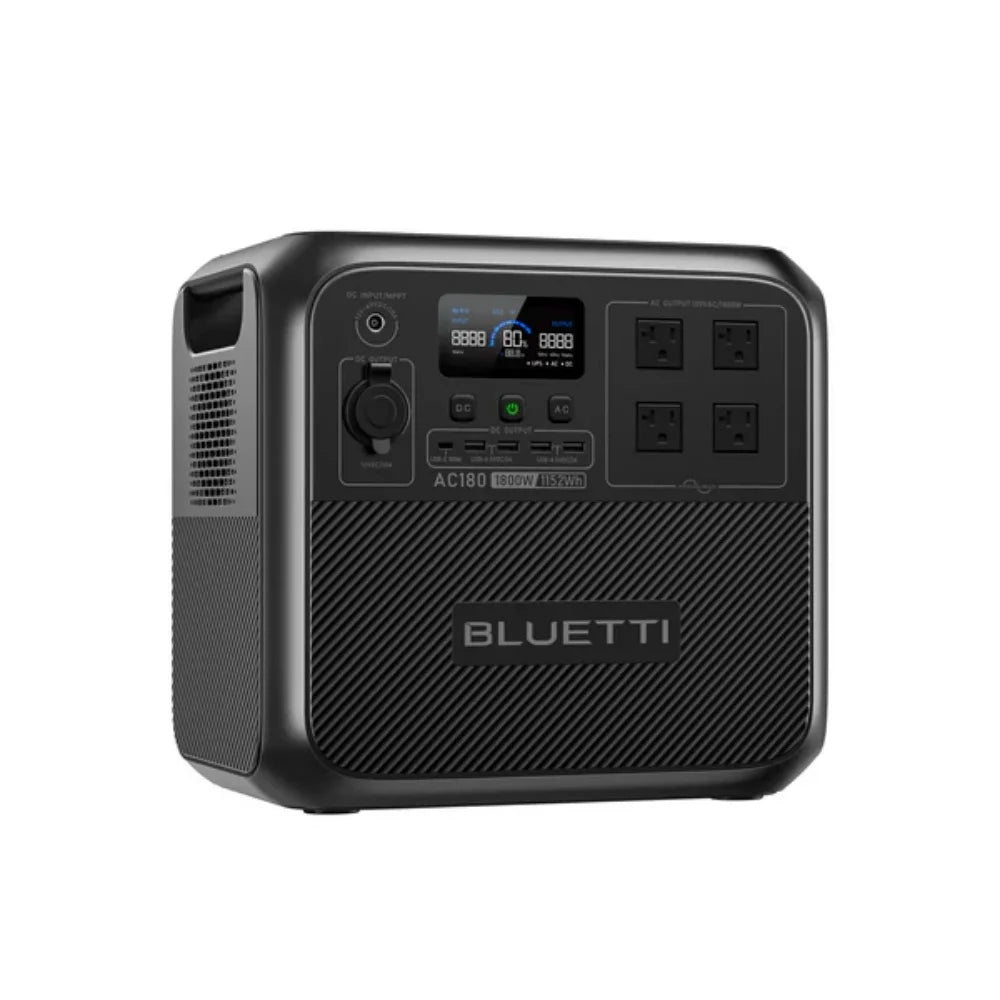 AC180 Solar Portable Power Station 1800W 1152Wh Solar Generator for Camping Off-Grid Power