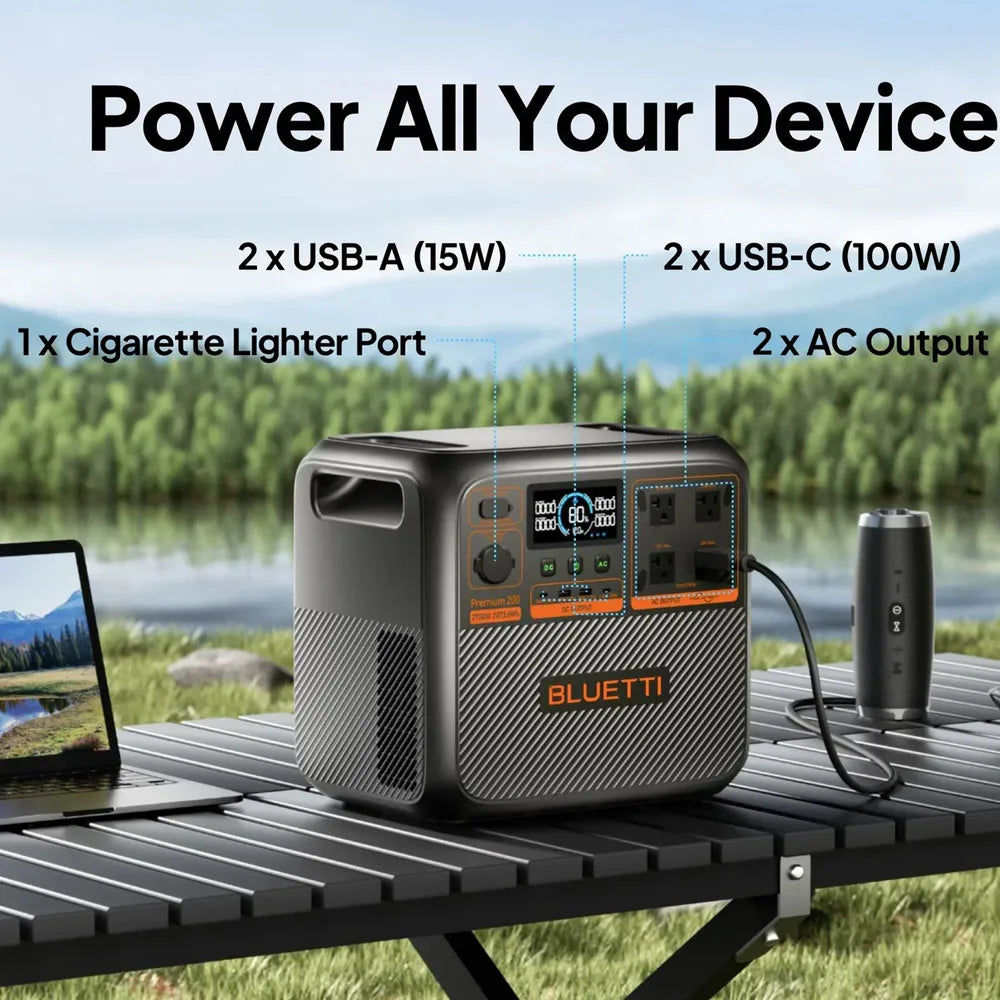 Premium 200 V2 | 2700W 2073.6Wh Portable Power Station High-Capacity for Camping, Outdoor Adventure, and Emergency Power