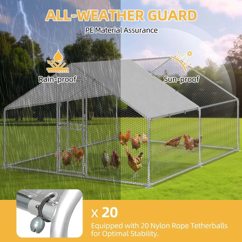 13 x 9.8 x 6.4FT Outdoor Pet Dog Run House Kennel Cage Enclosure Playpen