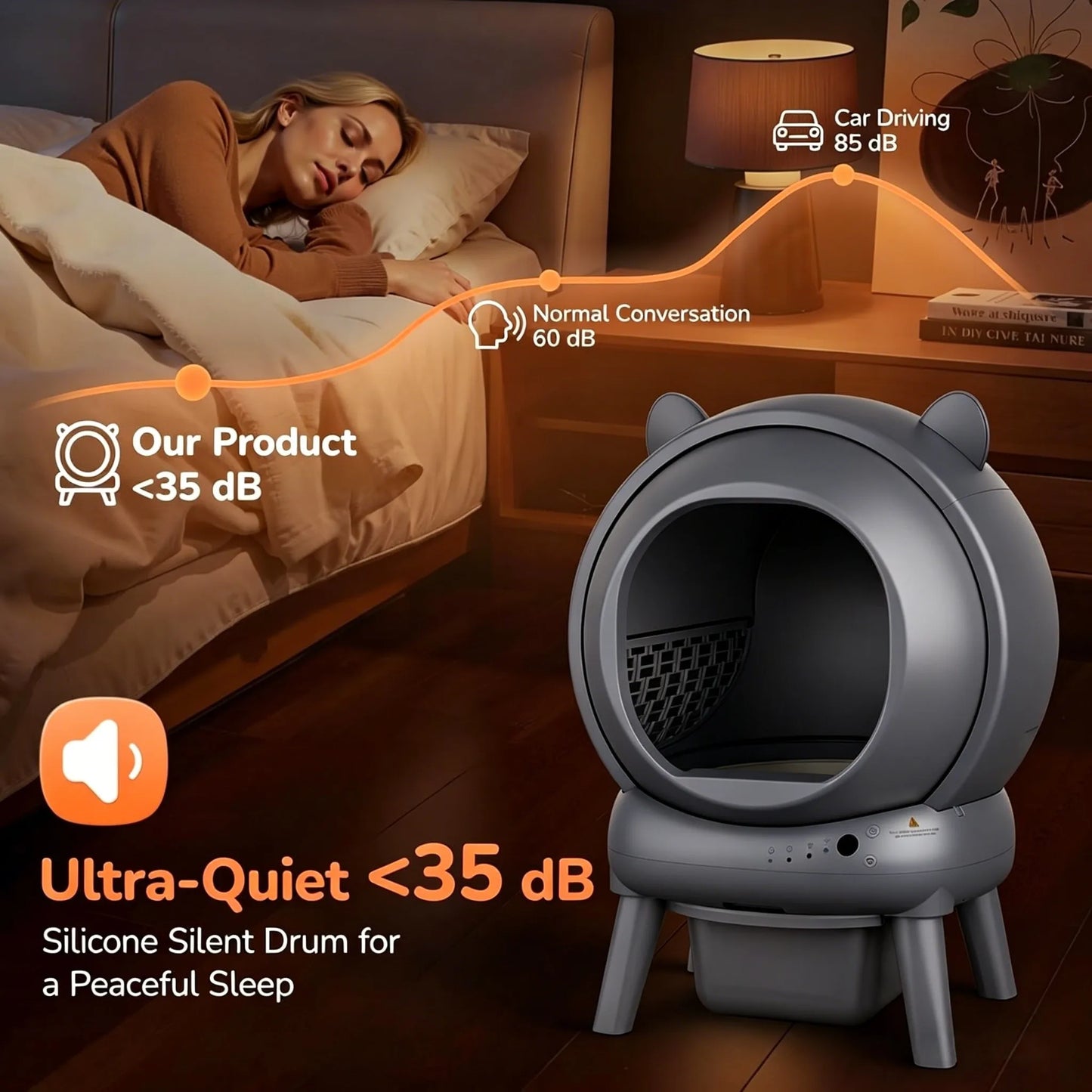 Self-Cleaning Cat Litter Box Smart Automatic Litter Box for Multiple Cats Large Capacity Self-Cleaning Design with App Control
