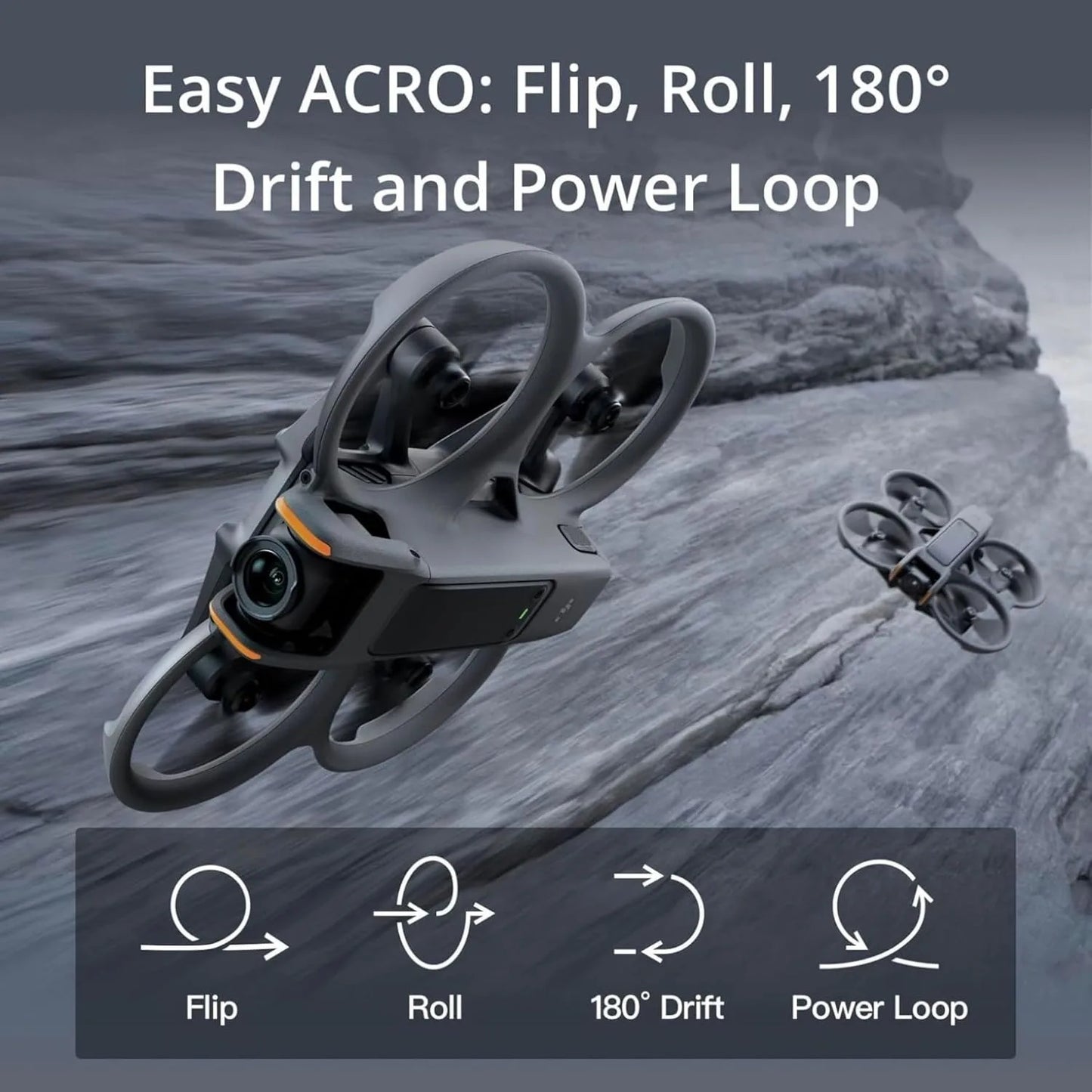 Avata 2 Fly More Combo (3 Batteries), FPV Drones with Camera for Adults 4K, Immersive Experience, One-Push Acrobatics, Built-in Propeller Guard, 155° FOV, Drone Compliant with FAA Remote ID