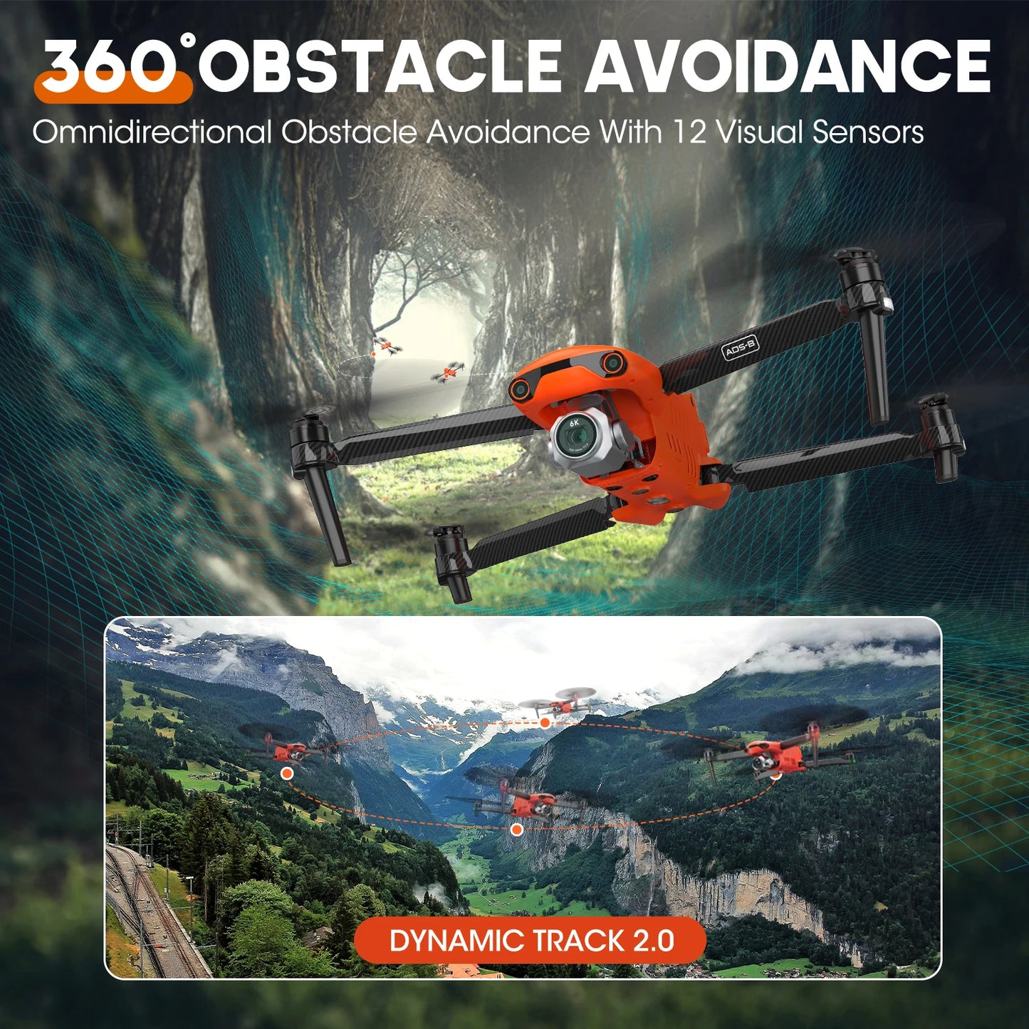 Drone EVO II PRO Enterprise V3 6K 1" CMOS Encryption 15KM Video Transmission Mapping AI Target Recognition IP43