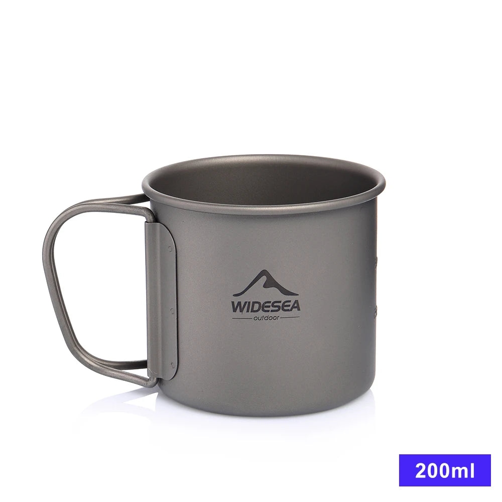 Camping Mug Titanium Cup Tourist Tableware Picnic Utensils Outdoor Kitchen Equipment Travel Cooking Set Cookware Hiking