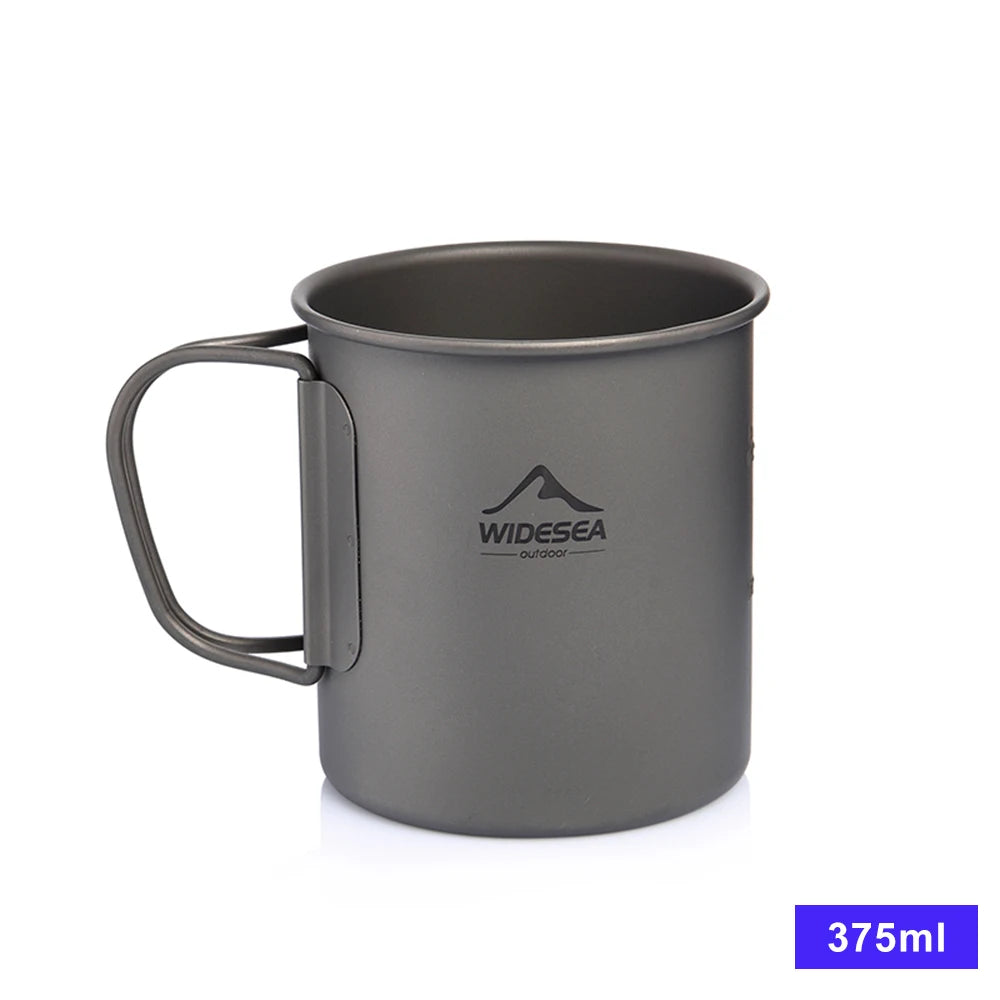 Camping Mug Titanium Cup Tourist Tableware Picnic Utensils Outdoor Kitchen Equipment Travel Cooking Set Cookware Hiking