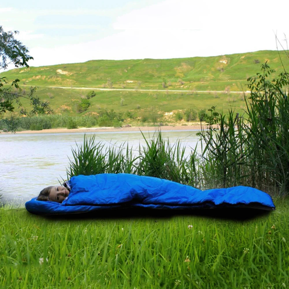 Soft Flannel Sleeping Bags with Pillow for Adult Kids Winter Sleeping Bag Warm Lining Hiking Camping Bags with Sack