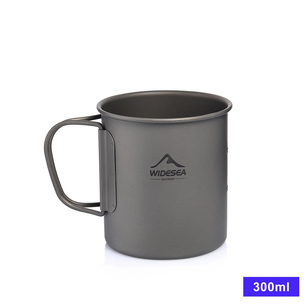 Camping Mug Titanium Cup Tourist Tableware Picnic Utensils Outdoor Kitchen Equipment Travel Cooking Set Cookware Hiking