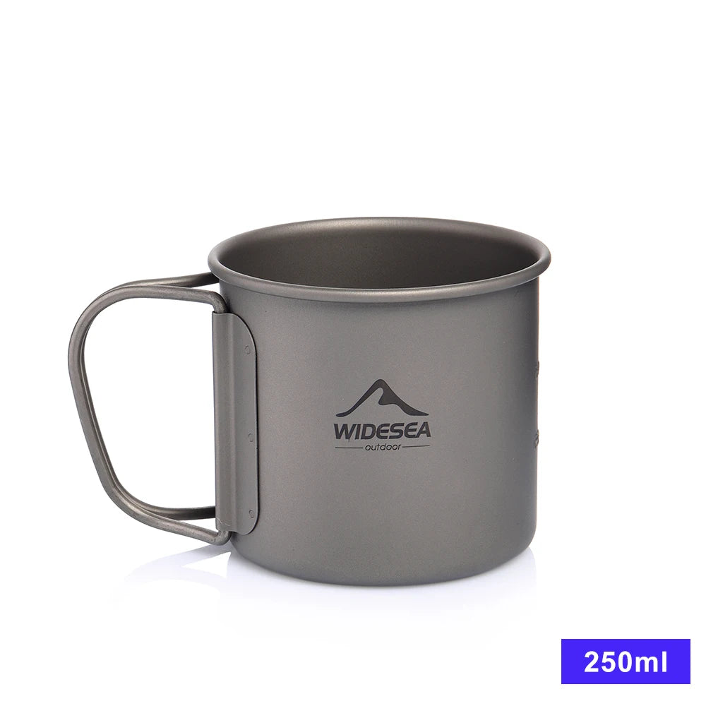 Camping Mug Titanium Cup Tourist Tableware Picnic Utensils Outdoor Kitchen Equipment Travel Cooking Set Cookware Hiking
