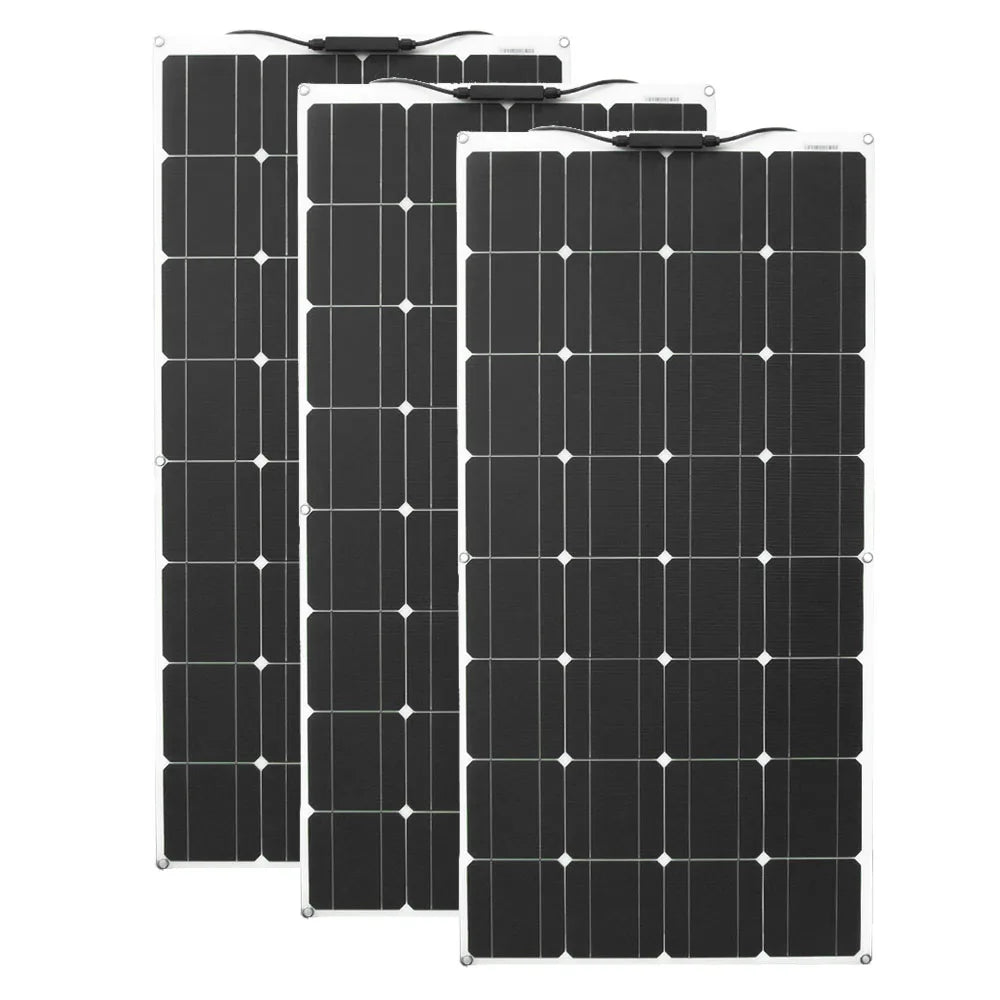 12V 100W 200W 300W High Efficiency Monocrystalline Solar Cell Flexible Solar Panel Kit for 12 Volt Battery Camping