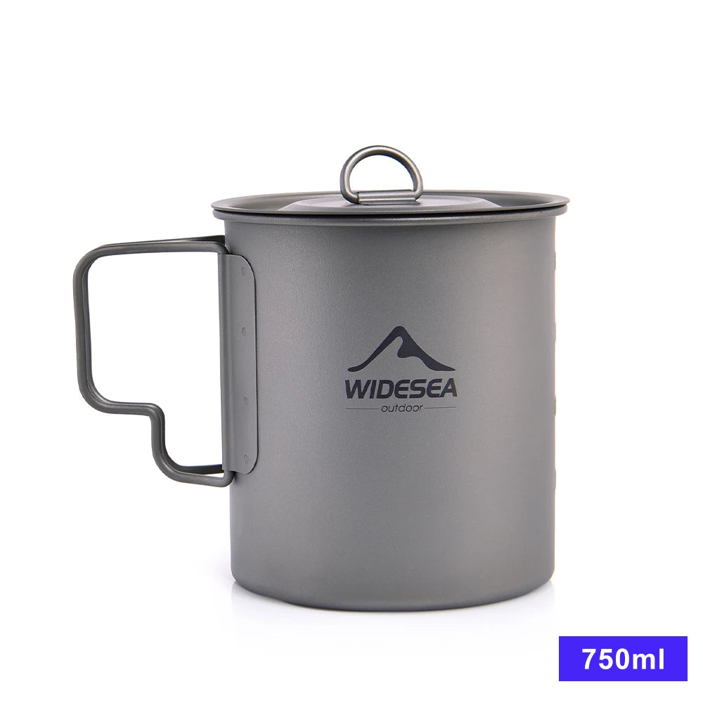 Camping Mug Titanium Cup Tourist Tableware Picnic Utensils Outdoor Kitchen Equipment Travel Cooking Set Cookware Hiking