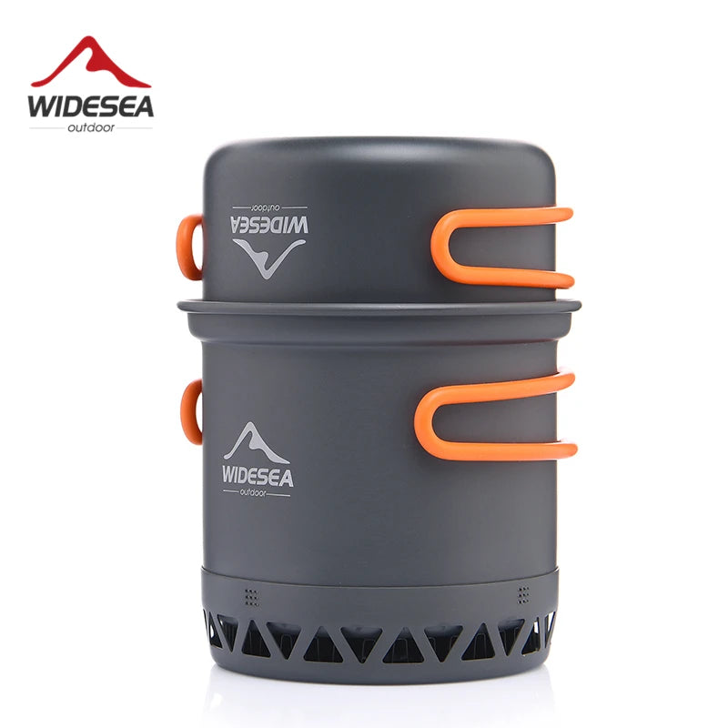 Camping 1.3L, 2.3L Cookware Outdoor Cooking Set Heat Cooker Travel Tableware Pot Kettle Tourist Kitchen Utensil Equipment