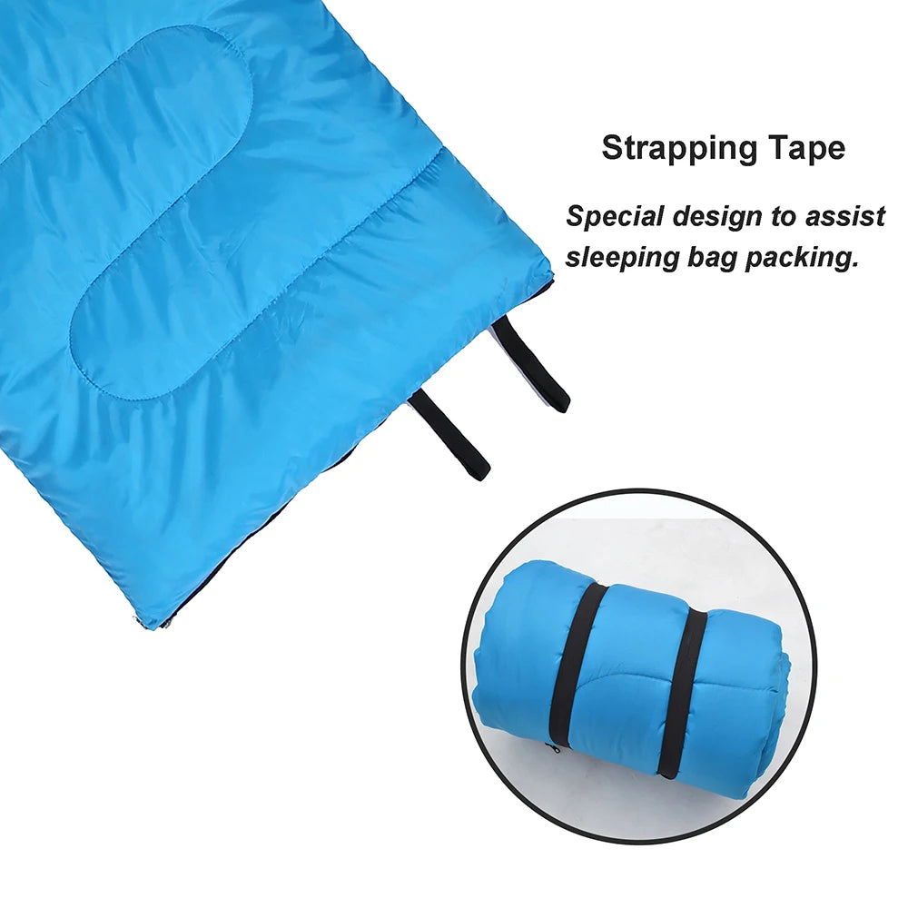 Soft Flannel Sleeping Bags with Pillow for Adult Kids Winter Sleeping Bag Warm Lining Hiking Camping Bags with Sack
