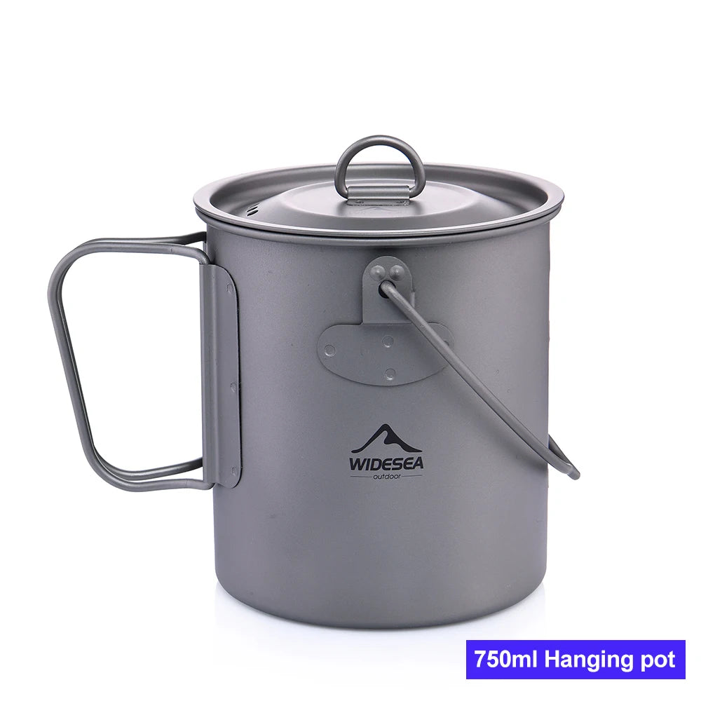 Camping Mug Titanium Cup Tourist Tableware Picnic Utensils Outdoor Kitchen Equipment Travel Cooking Set Cookware Hiking