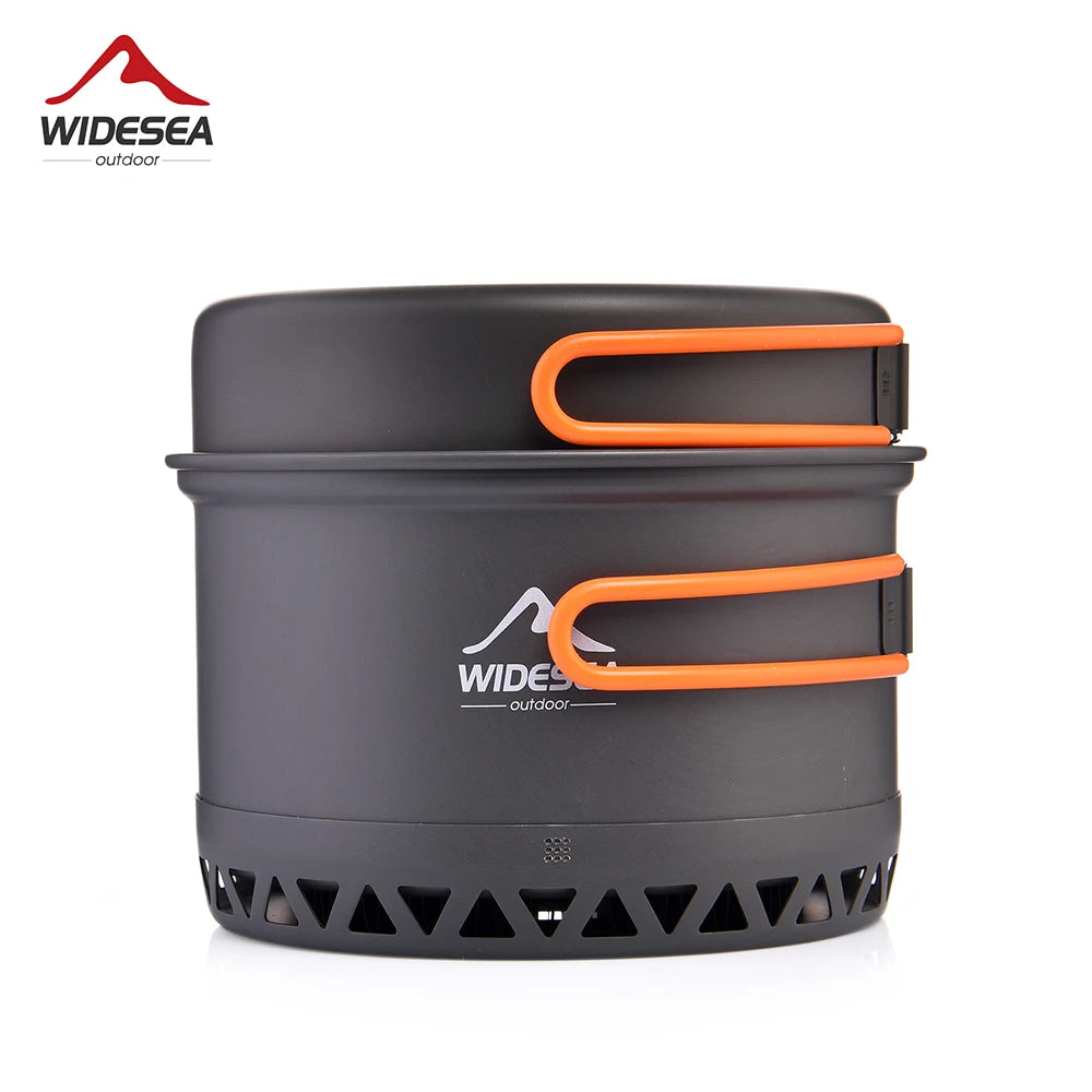 Camping 1.3L, 2.3L Cookware Outdoor Cooking Set Heat Cooker Travel Tableware Pot Kettle Tourist Kitchen Utensil Equipment