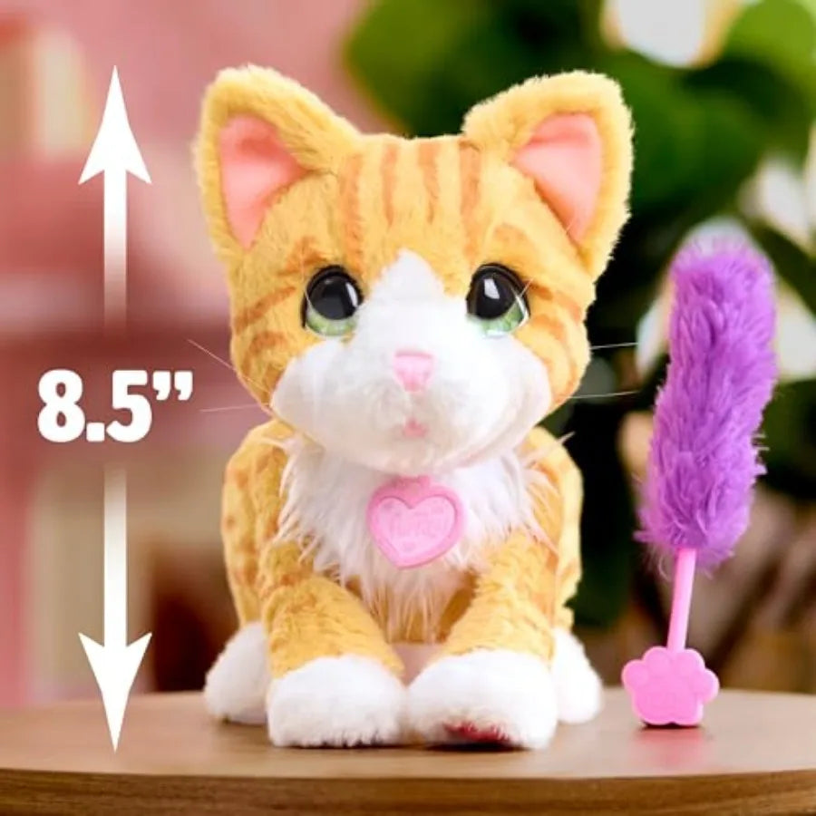10 Inch Interactive Cat Toy for Ages 4 Up FurReal Bella Biscuit-Making Kitty Soft Fur Material Pink Color Interactive Play Feat