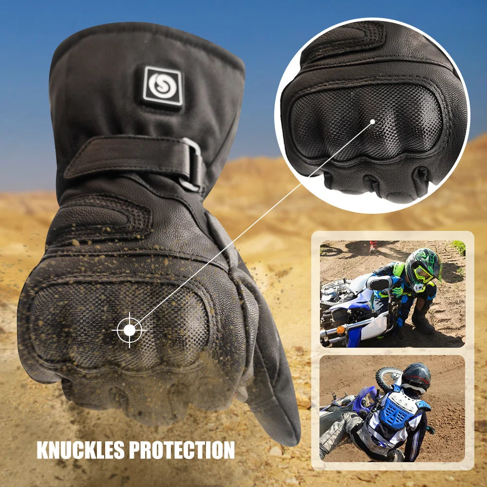 Waterproof Tactical Winter Gloves Men Warm Heating Gloves Touchable Thermal Riding Motorcycle Winter Gloves Women Goatskin Soft