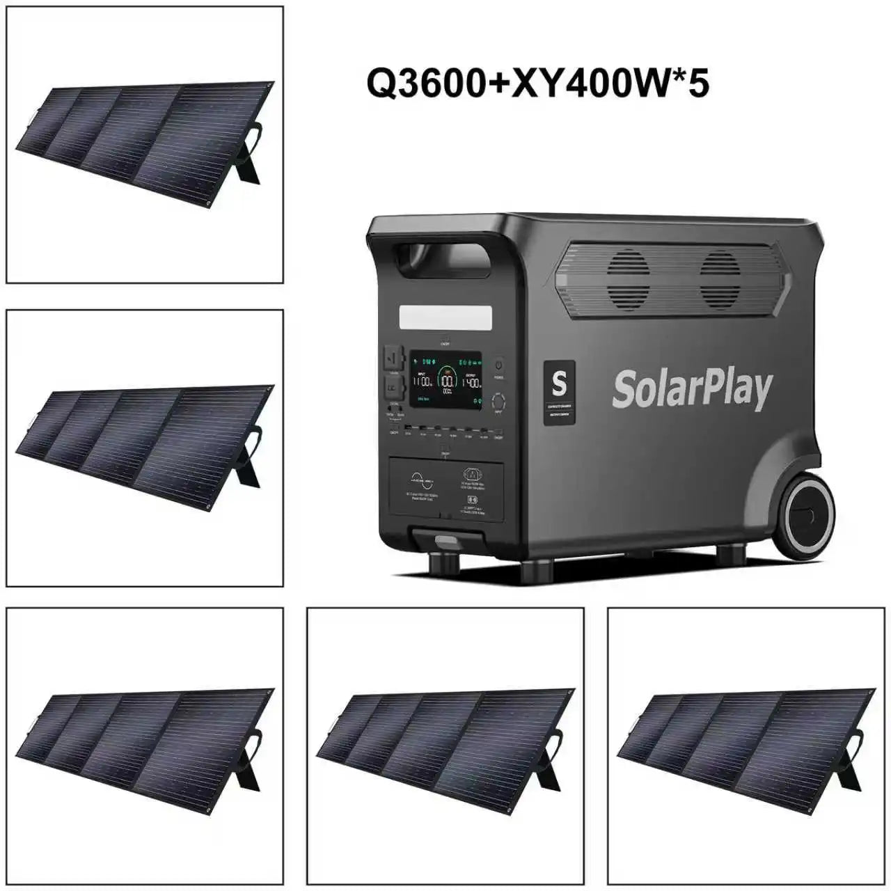 3600W Portable Power Station 3840WH Outdoor Generator With Foldable Solar Panels For Home Emergency Outdoor Camping