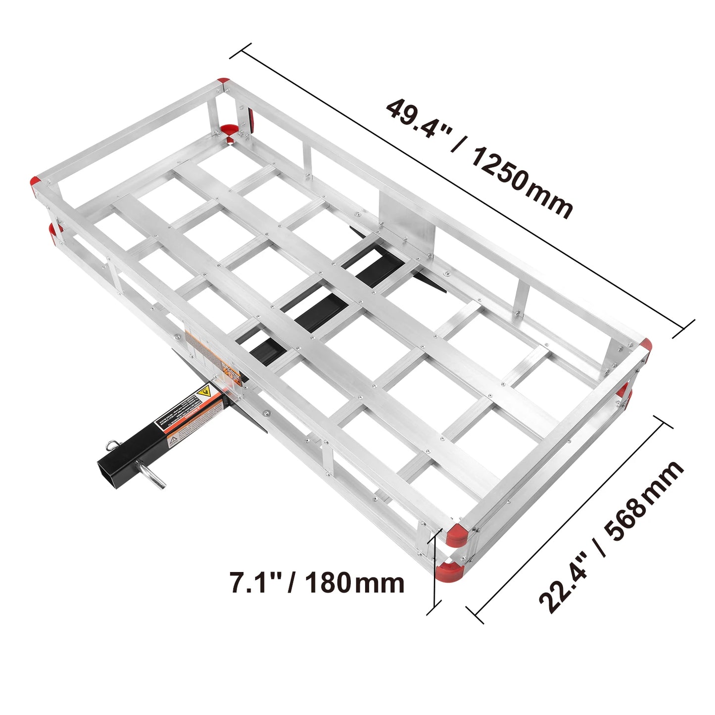 47/53/60 in Hitch Cargo Carrier 400/500lb Capacity Trailer Hitch Mount Aluminum Cargo Basket for Truck Pickup Camping
