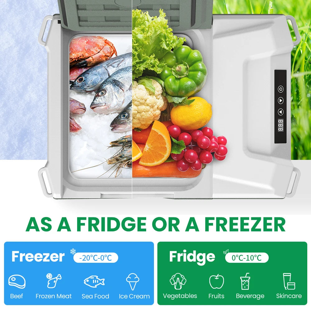 9L Portable Refrigerator 12V/24V Small Car Fridge 100V~240V AC Electric Cooler Plug in Mini Freezer for Camping