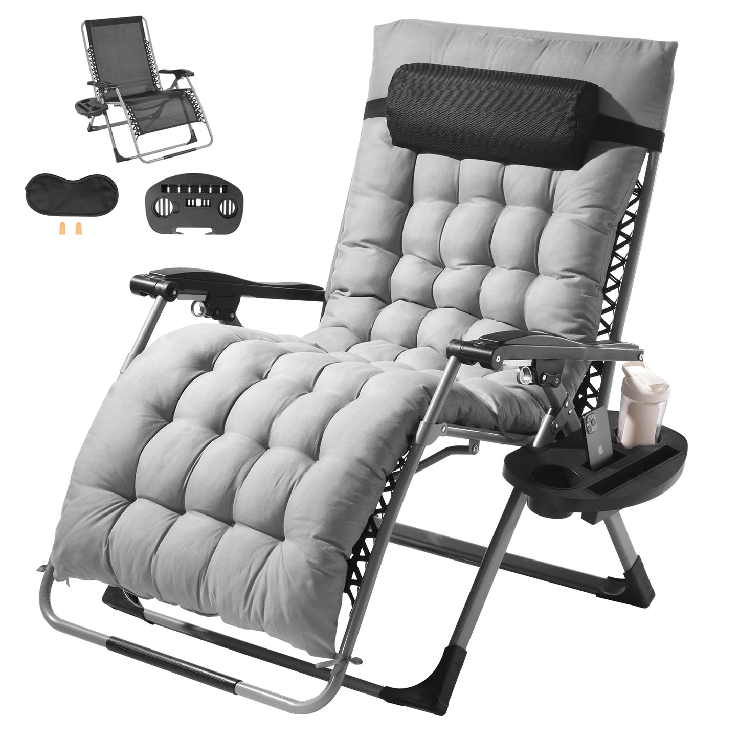 Zero Gravity Chair Zero Gravity Recliner Lounge Chair Adjustable Anti-Gravity Chair with Cushion Footrest and Cupholder