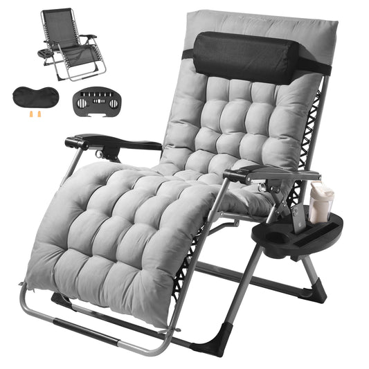 Zero-Gravity Chair Zero-Gravity Recliner Lounge Chair Adjustable Anti-Gravity Chair with Cushion Footrest and Cupholder