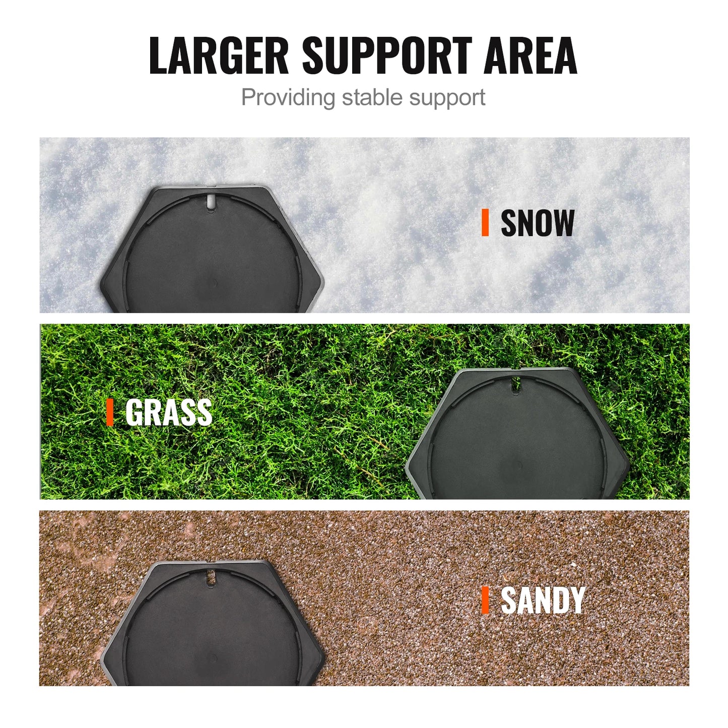 RV Leveling Pads Round Landing Feet Permanent Attached Jack Stabilizers Rubber Travel Trailers Class A/C Motorhome