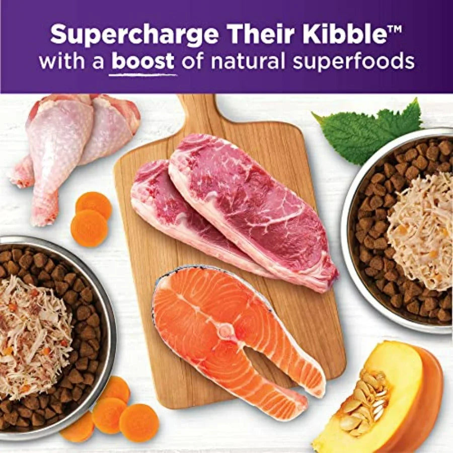 Bowl Boosters Simply Shreds Wet Dog Food Topper for Small, Medium, and Large Breeds, Grain Free, Natural, Recipes, Pack of 12