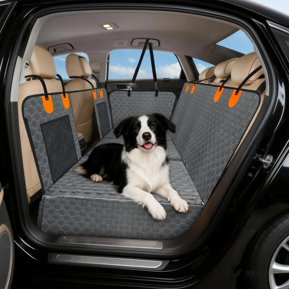 Back Seat Extender for Dogs Hard Bottom Dog Car Seat Cover Waterproof Back Seat Hammock Pet Rear Seat Protector Dog Travel Bed