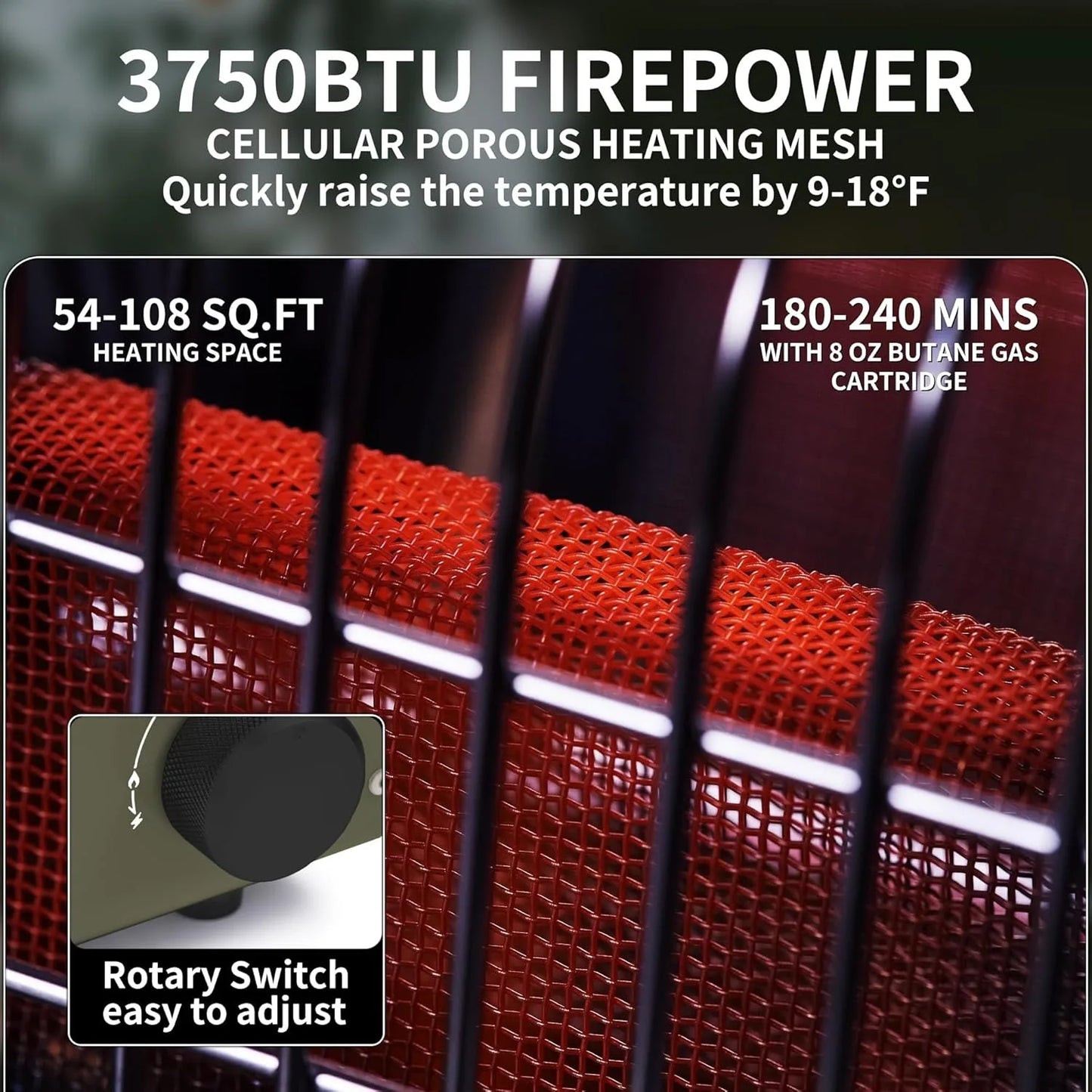 Camp Heater Portable Space Heater for Indoor & Outdoor Use Camping Mini Cassette Heating Stove