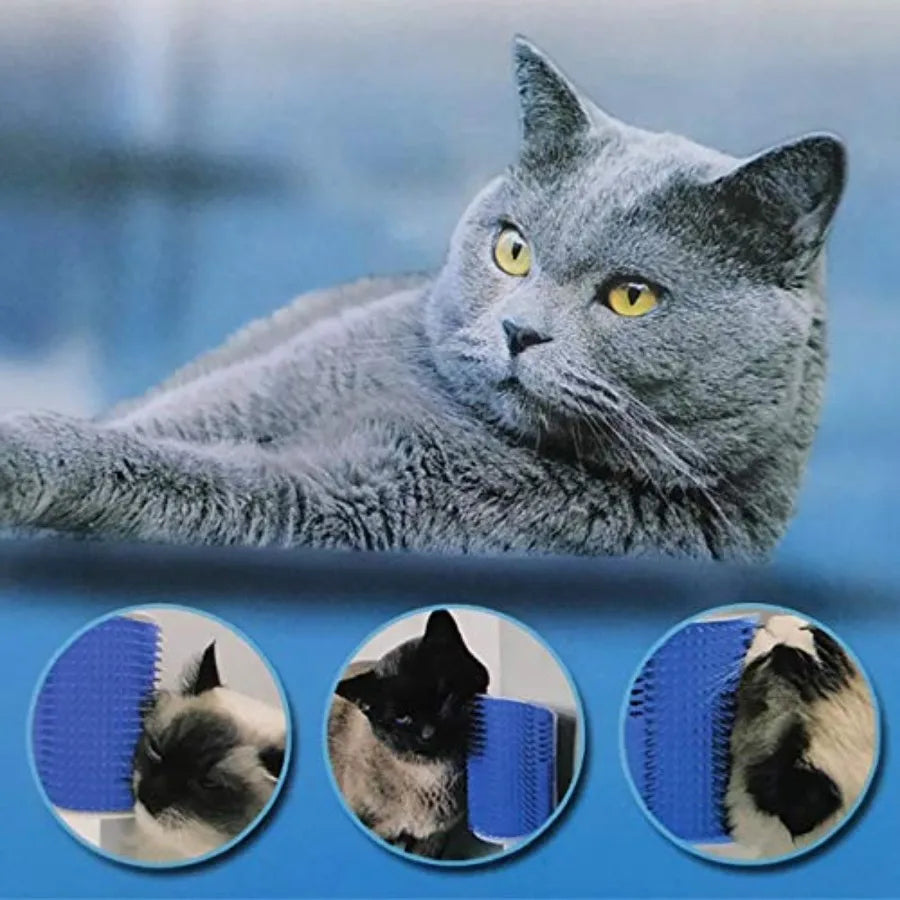 2 Pack Softer Self Groomer with Catnip Wall Corner Massage Comb Scratcher Grooming Brush Tool for Long and Short Fur Kitten Cat