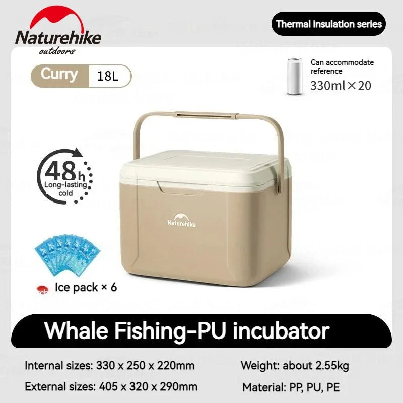 18L Cooler Box Portable Insulated Ice Chest Box Outdoor Picnic Food Cold Preservation Box Fishing Barbecue
