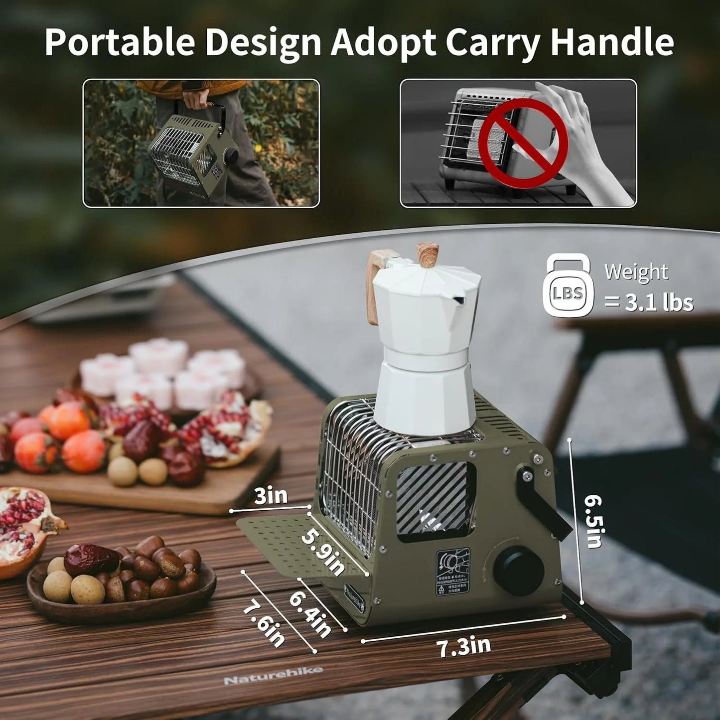 Camp Heater Portable Space Heater for Indoor & Outdoor Use Camping Mini Cassette Heating Stove
