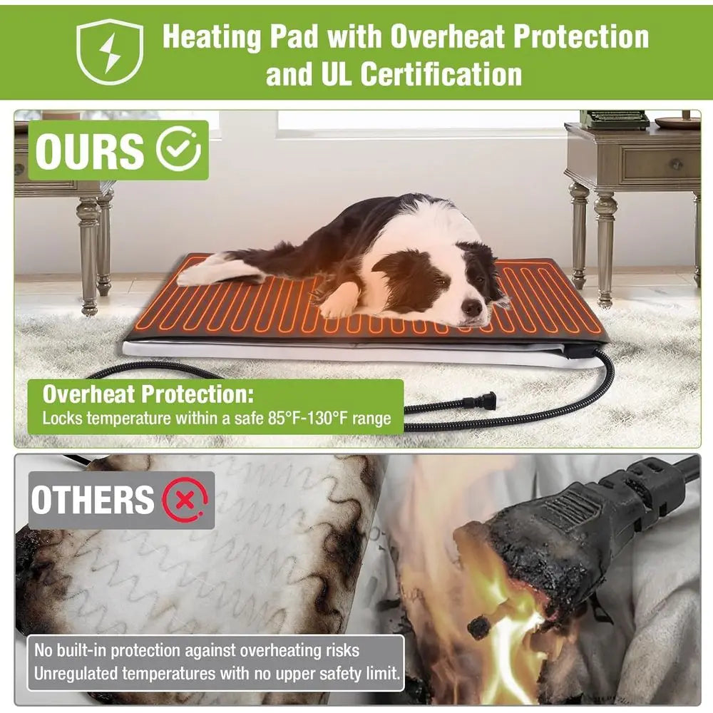 Extra Large Heated Dog House Insulated Dog Kennel Winter Shelter with Safe Thermostat-Controlled Heating Pad, Chew-Proof Metal Frame