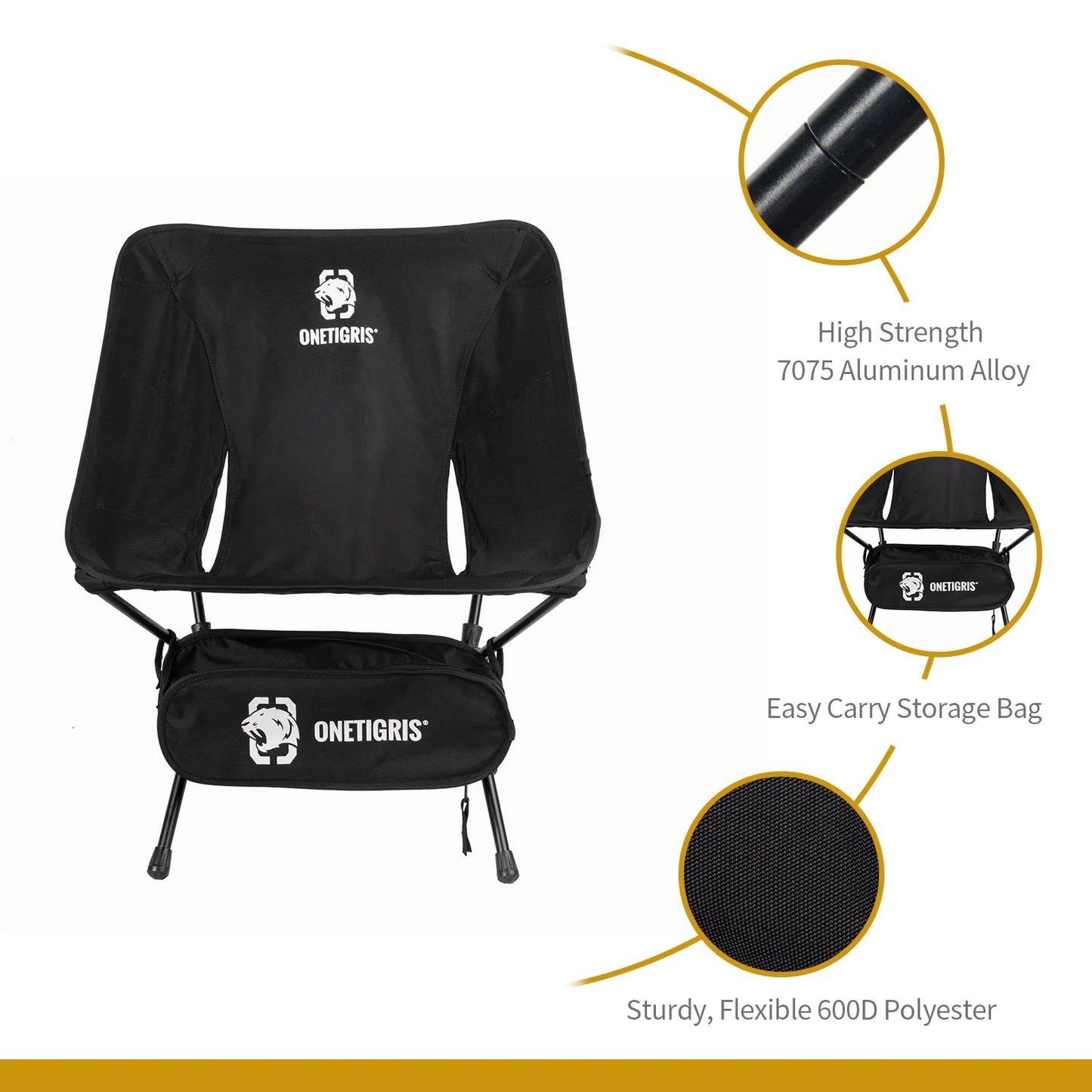 Ultralight Camping Chairs 150KG Capacity Portable Beach Folding Chairs for Outdoor Fishing, Travel, Trekking, BBQ Parties, Gardening Indoor Use