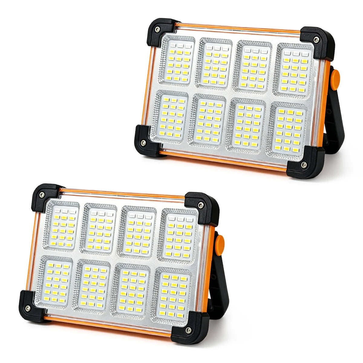 2 Pack/1Pack Rechargeable LED Solar Work Light, Portable Floodlight with 3600mAh Battery, Ideal for Camping, Emergency Power