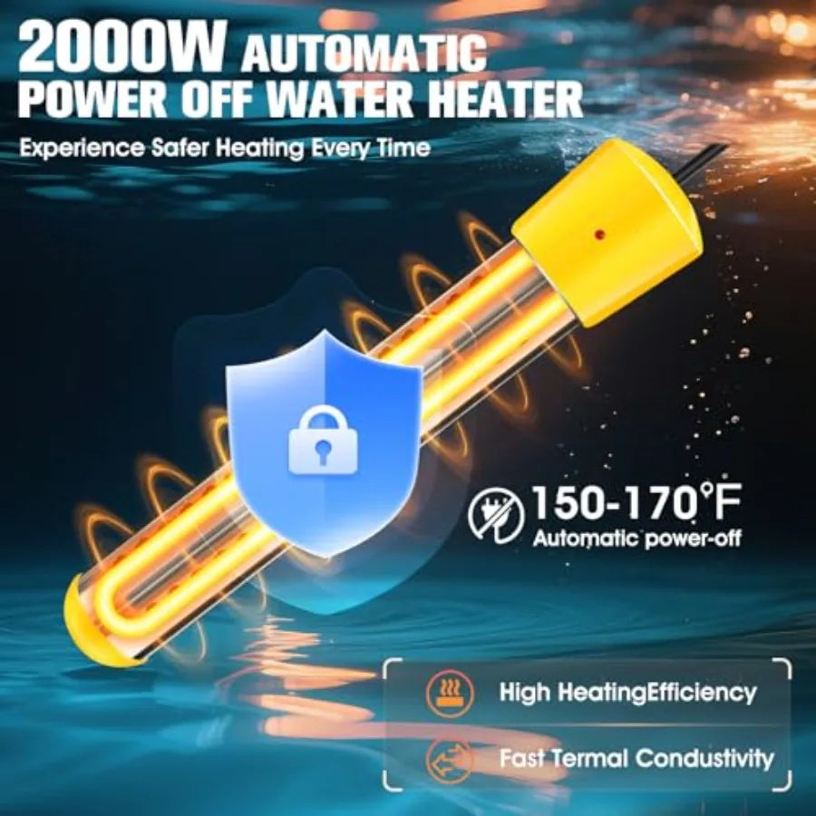 Portable Shower With Heater Portable Shower For Camping With 2000W Auto-Off Heater 4 Spray Modes Lasting 140 Mins LED Display