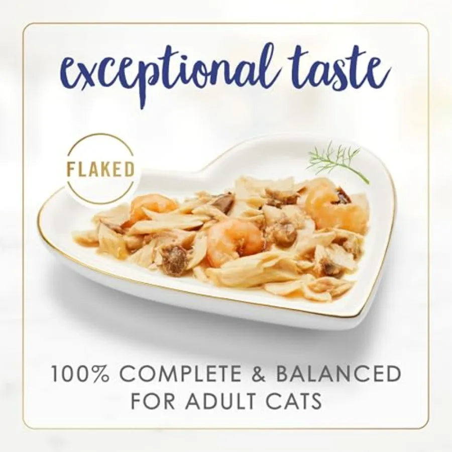 Wet Cat Food Flaked Fish and Shrimp Feast - Pack of 24/3 oz. Cans