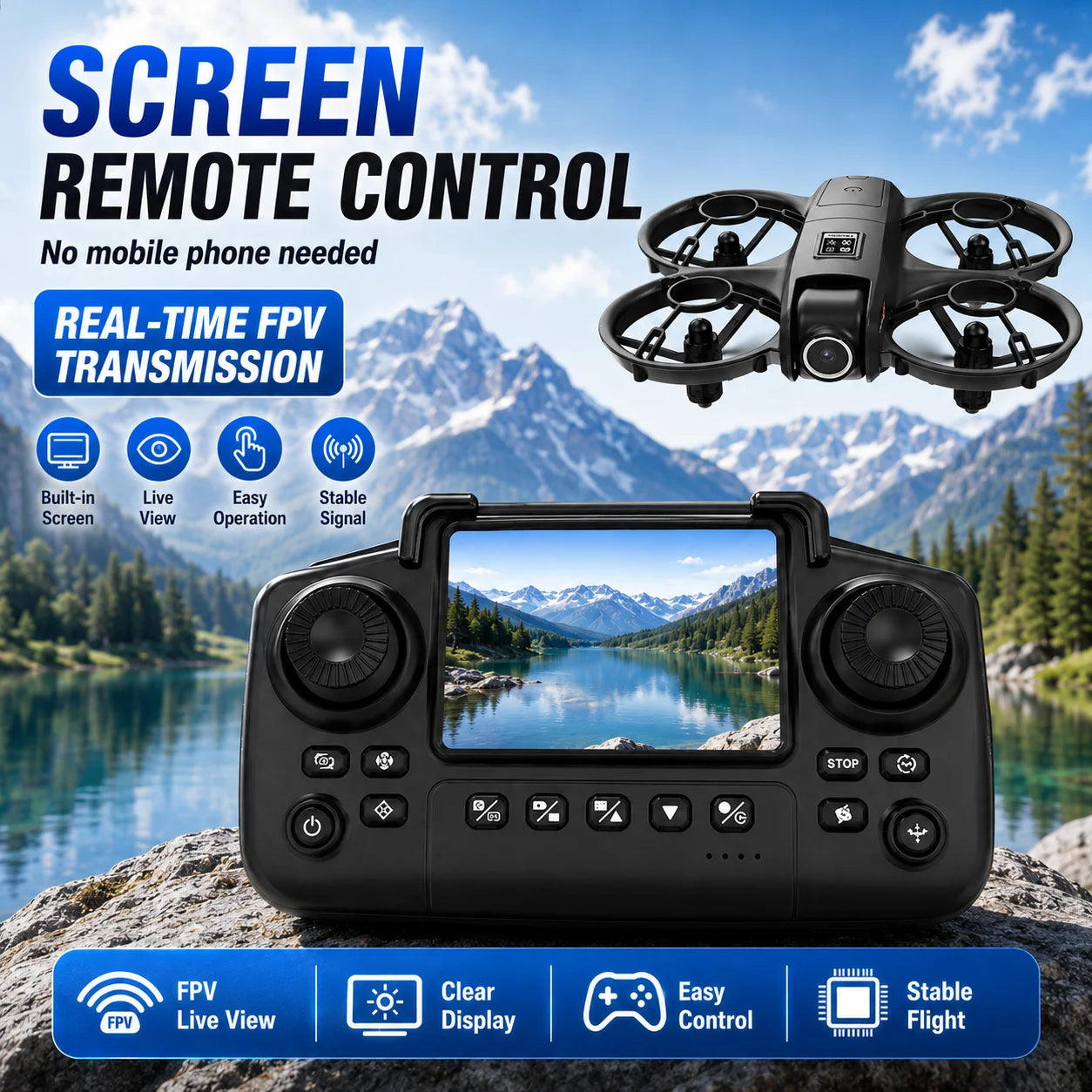 RC Drone Dual Camera Adjustable Lens 50X Digital Zoom Gesture Snapshot Video WIFI Image Transmission Aerial Photography Drone With APP Control