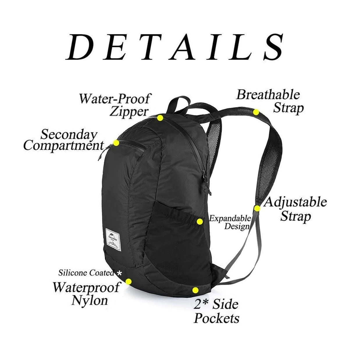18L Silicone Folding Backpack Lightweight Portable Waterproof Bag Women/Men Bag Outdoor Hiking Shoulder Skin Bags