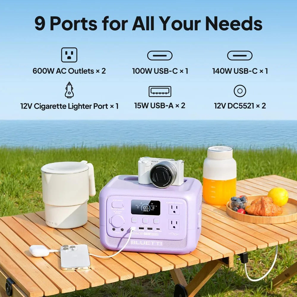 【Renew] Elite 30 V2 Portable Power Station 288Wh 600W Peak Large Capacity Solar Generator For Outdoor Camping Home Emerge