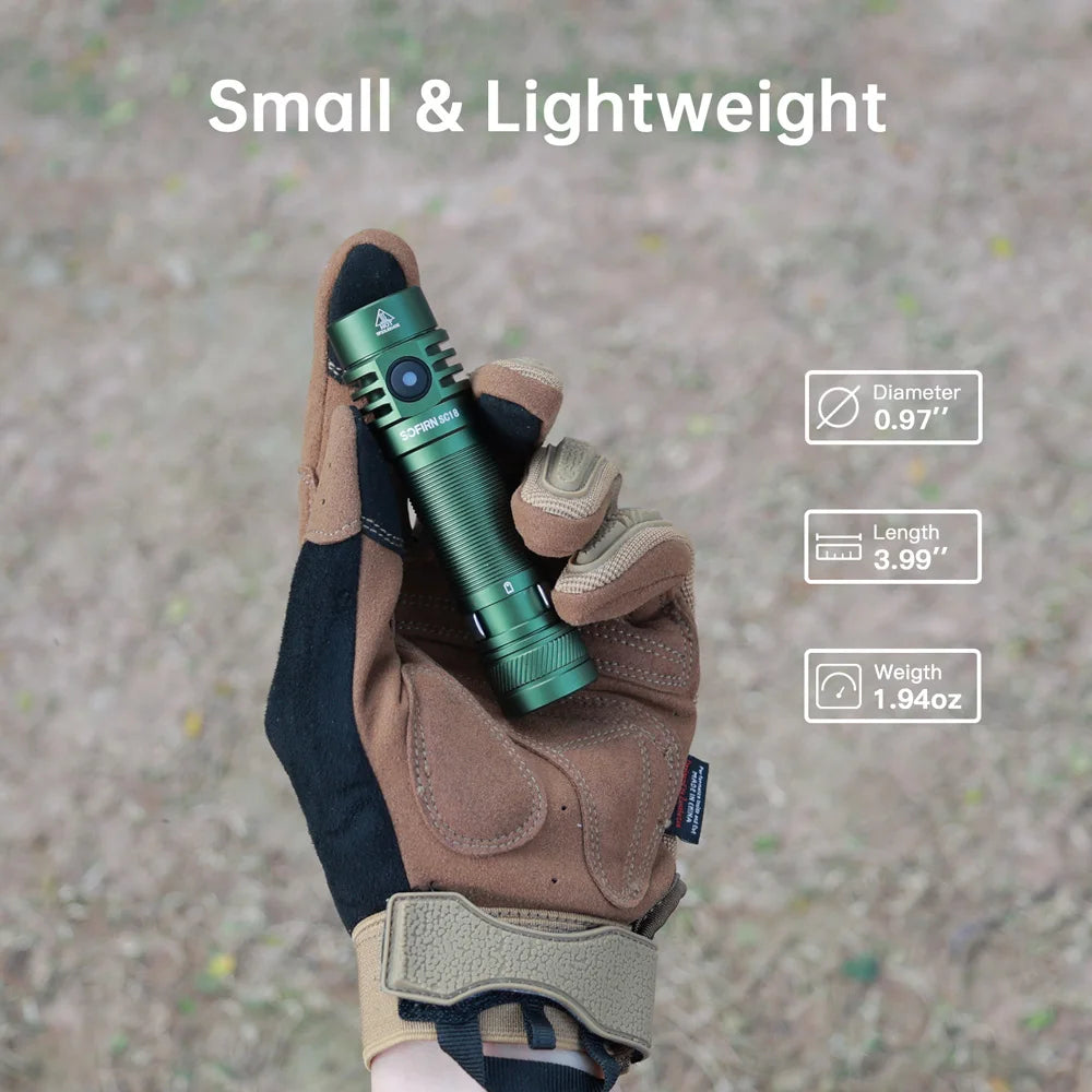 SC18 1800lm EDC Flashlight USB-C Rechargeable SST40 LED 18650 Torch TIR Optics Lens Lantern with Power Indicator