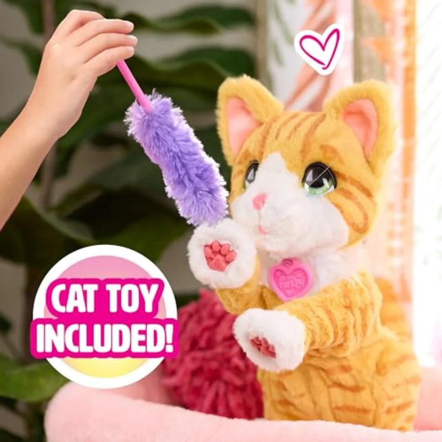 10 Inch Interactive Cat Toy for Ages 4 Up FurReal Bella Biscuit-Making Kitty Soft Fur Material Pink Color Interactive Play Feat