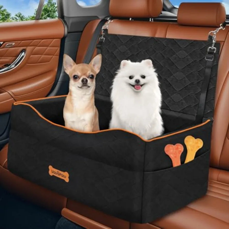 Dog Car Seat Dog Booster Seat Under 50lbs or 2 Dogs Washable Pet Car Seats with 2 Safety Easy Dogs Sofa Bed Cushion