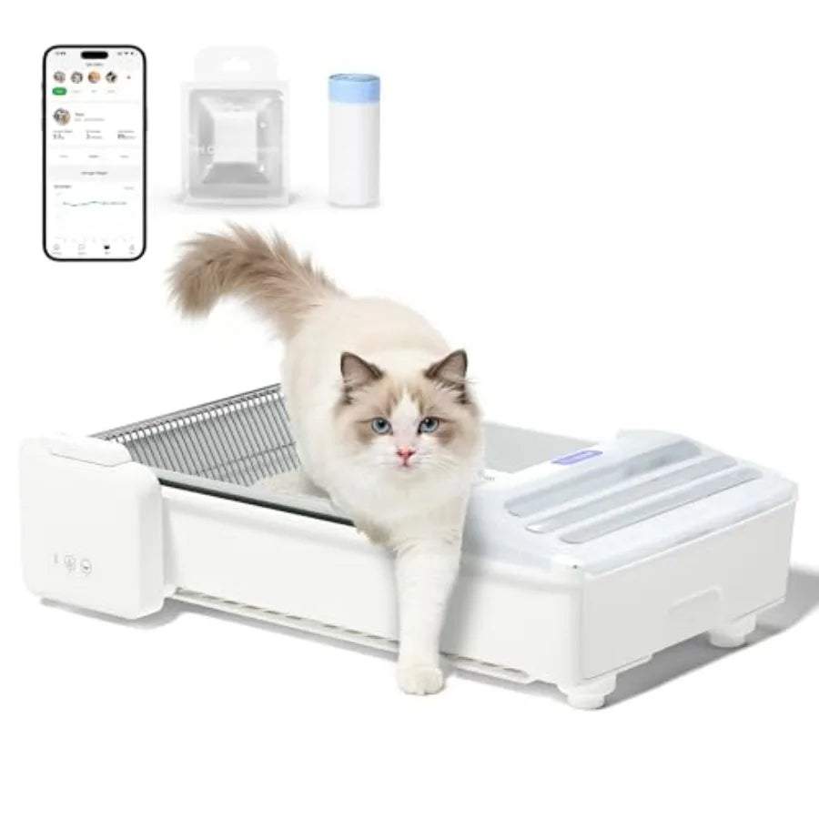 Self Cleaning Litter Box, 2026 Upgraded Open-Top Automatic Cat Litter Box for Multiple Cats, Weight Sensors Safety Protection/App Control