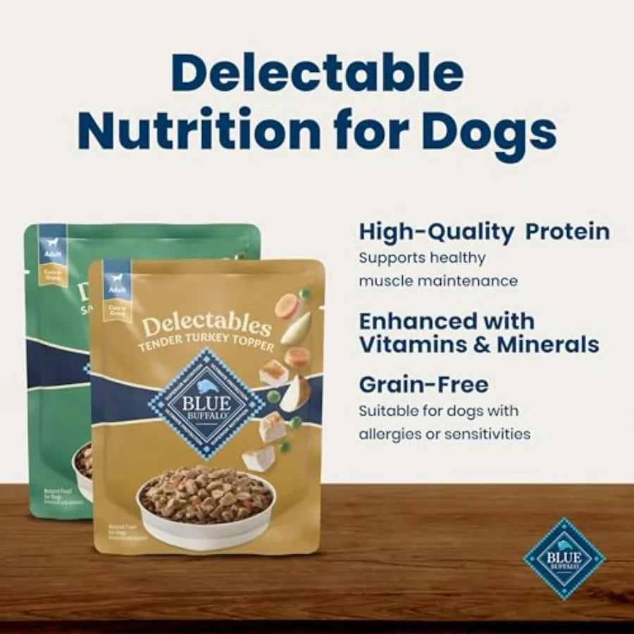 Delectables Variety Pack Natural Wet Dog Food Topper Savory Tender Cuts in Gravy with Natural Ingredients, Vitamins & Minerals