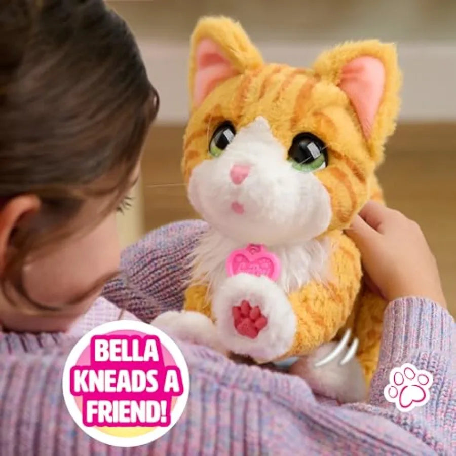 10 Inch Interactive Cat Toy for Ages 4 Up FurReal Bella Biscuit-Making Kitty Soft Fur Material Pink Color Interactive Play Feat