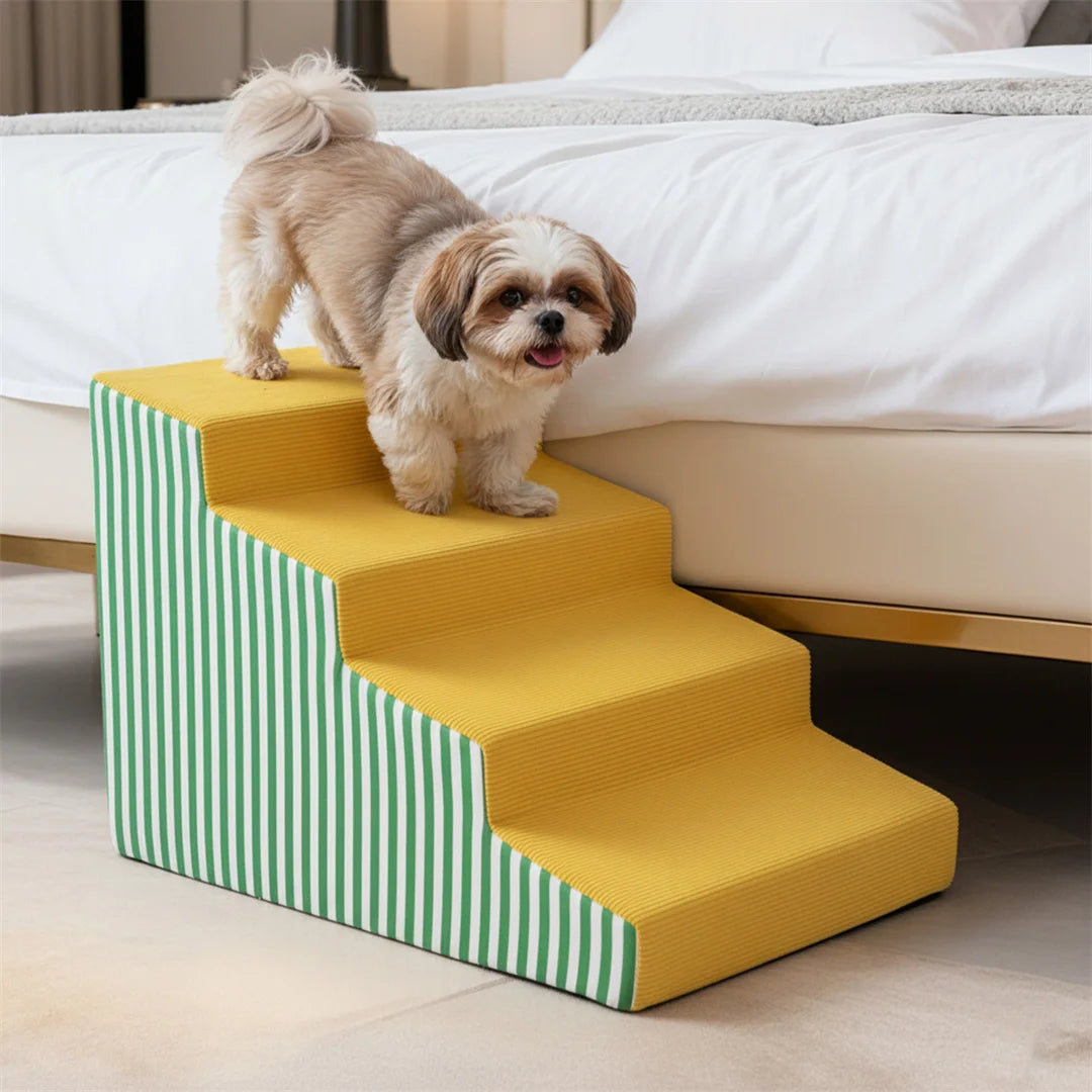 Pet Stairs for Dogs High-Density Foam Gentle Slope Access Ramp 3/4/5 Steps Safe Dog Ramp for Pet Accessibility