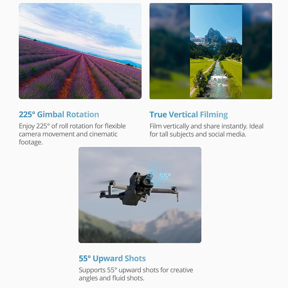 Mini 5 Pro Fly More Combo Plus FPV Drone With Camera Strobe Light & Charger & Cleaning Kit Mini Drones 4k Professional Omnidirectional Obstacle Sensing ActiveTrack