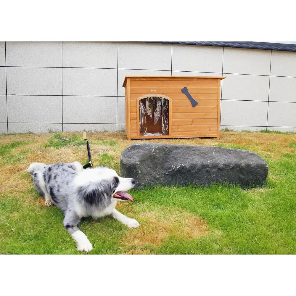Wooden Doghouse or Small, Medium, Large Dogs, Waterproo, Outdoor/Indoor Kennel,Puppy Shelter with Elevated loor (Natural, M)
