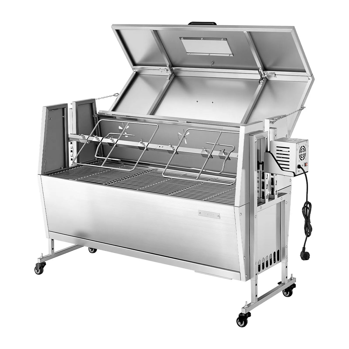 46/52inch Rotisserie Grill Stainless Steel Rotisserie Grill Kit BBQ Outdoor Pig & Lamb Spit Roaster Charcoal Spit Roast