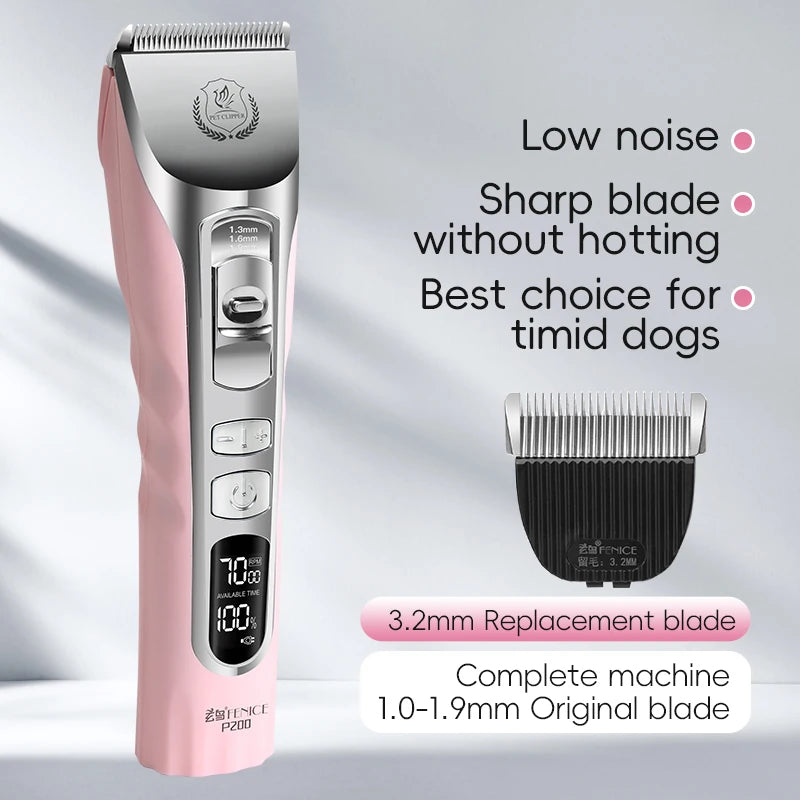 New Upgrade 5000mA Capacity Cordless LCD Screen Pets Dog Grooming Clippers Rechargeable Haircut Shaver for Trimming Salon
